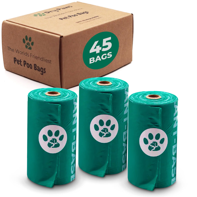 45 Biodegradable Plant Based Pet Poo Bags - 3 Rolls